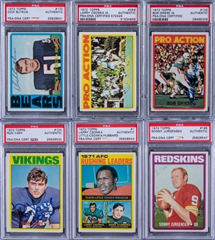 1972 Topps Football Signed Cards Graded Collection (35 Different) Including Hall of Famers 